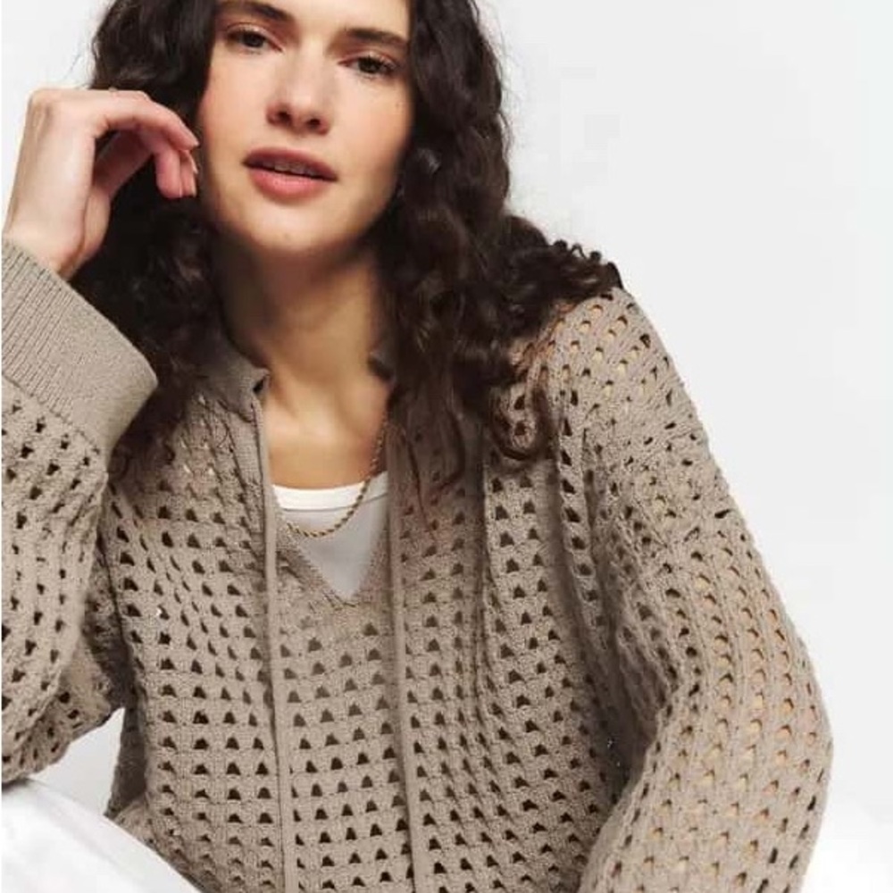 Reformation Jayden Cotton Open Knit Sweater